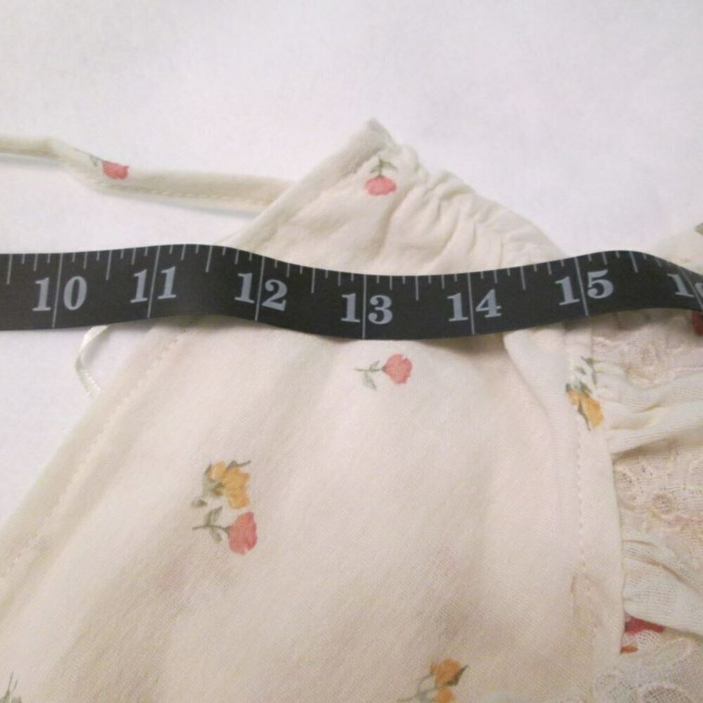 VINTAGE HAVANA Floral Print Surplice Cotton Crop Top-Ivory-M-NWT - Picture 9 of 14